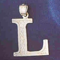14K WHITE GOLD INITIAL CHARM - L #11568
