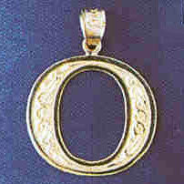 14K WHITE GOLD INITIAL CHARM - O #11568