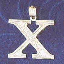 14K WHITE GOLD INITIAL CHARM - X #11568