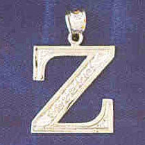 14K WHITE GOLD INITIAL CHARM - Z #11568