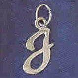 14K WHITE GOLD INITIAL CHARM - J #11569