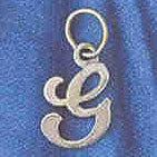 14K WHITE GOLD INITIAL CHARM - G #11569