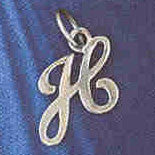 14K WHITE GOLD INITIAL CHARM - H #11569