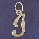 14K WHITE GOLD INITIAL CHARM - I #11569