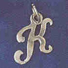 14K WHITE GOLD INITIAL CHARM - K #11569