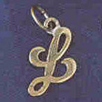 14K WHITE GOLD INITIAL CHARM - L #11569