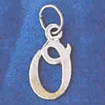 14K WHITE GOLD INITIAL CHARM - O #11569