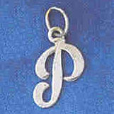 14K WHITE GOLD INITIAL CHARM - P #11569