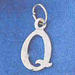 14K WHITE GOLD INITIAL CHARM - Q #11569