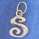 14K WHITE GOLD INITIAL CHARM - S #11569