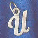 14K WHITE GOLD INITIAL CHARM - U #11569