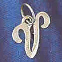 14K WHITE GOLD INITIAL CHARM - V #11569