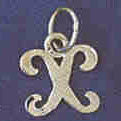 14K WHITE GOLD INITIAL CHARM - X #11569