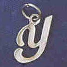 14K WHITE GOLD INITIAL CHARM - Y #11569