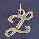 14K WHITE GOLD INITIAL CHARM - Z #11569