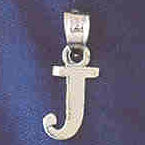 14K WHITE GOLD INITIAL CHARM - J #11570