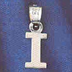 14K WHITE GOLD INITIAL CHARM - I #11570