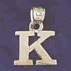 14K WHITE GOLD INITIAL CHARM - K #11570