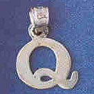 14K WHITE GOLD INITIAL CHARM - Q #11570