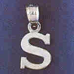 14K WHITE GOLD INITIAL CHARM - S #11570