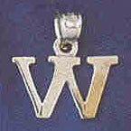 14K WHITE GOLD INITIAL CHARM - W #11570