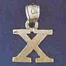 14K WHITE GOLD INITIAL CHARM - X #11570