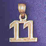 14K GOLD NUMERAL CHARM - 11 #9511