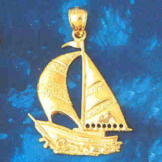 14K GOLD NAUTICAL CHARM - SAILBOAT #1220
