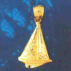 14K GOLD NAUTICAL CHARM - SAILBOAT #1242