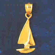 14K GOLD NAUTICAL CHARM - SAILBOAT #1243