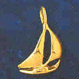 14K GOLD NAUTICAL CHARM - SAILBOAT #1244