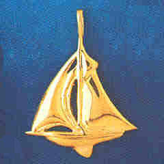 14K GOLD NAUTICAL CHARM - SAILBOAT #1247