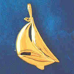14K GOLD NAUTICAL CHARM - SAILBOAT #1248