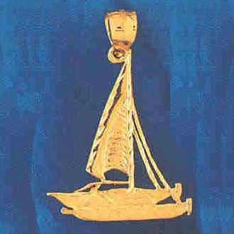 14K GOLD NAUTICAL CHARM - SAILBOAT #1249