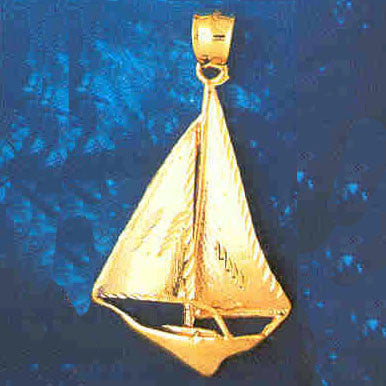 14K GOLD NAUTICAL CHARM - SAILBOAT #1250