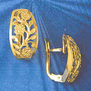 14K GOLD HINGED EARRING #12966