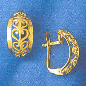 14K GOLD HINGED EARRING #12969