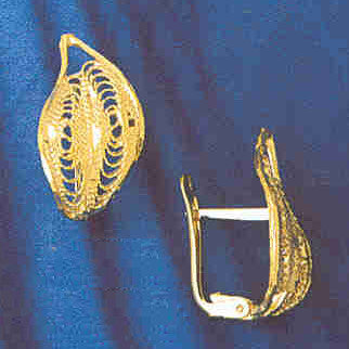 14K GOLD HINGED EARRING #12970