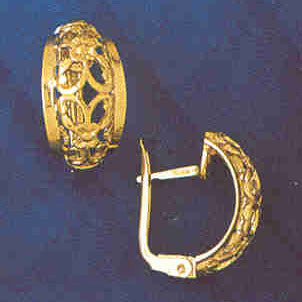 14K GOLD HINGED EARRING #12971