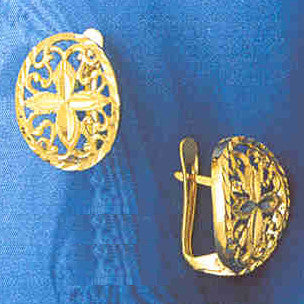 14K GOLD HINGED EARRING #12972
