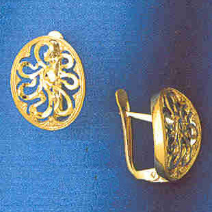 14K GOLD HINGED EARRING #12973