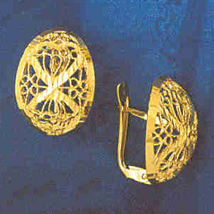 14K GOLD HINGED EARRING #12980