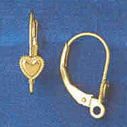 14K GOLD LEVER BACK EARRING - HEART #13001