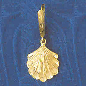 14K GOLD LEVER BACK EARRING - SHELL #13004