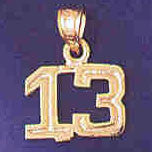 14K GOLD NUMERAL CHARM - 13 #9511