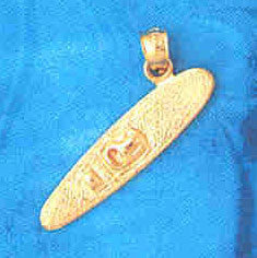 14K GOLD SPORT CHARM - SURFING BOARD #1405