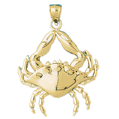 14K GOLD NAUTICAL CHARM - CRAB, We Specialize in 14Kt Gold charms, 14k gold Pendants,14k gold necklaces,14k Gold Bracelets,14k Gold Earrings,14k Gold Rings.