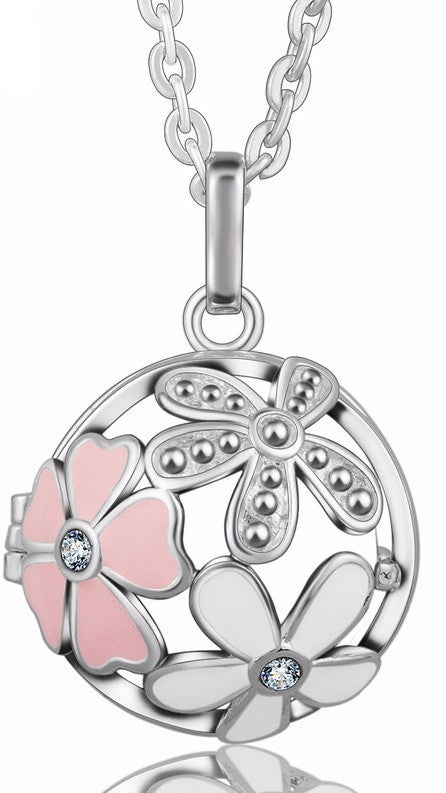 Charm Mexican Bola Angel Caller Openable Aromatherapy Cage Floral Copper Pendant Women Locket Jewelry