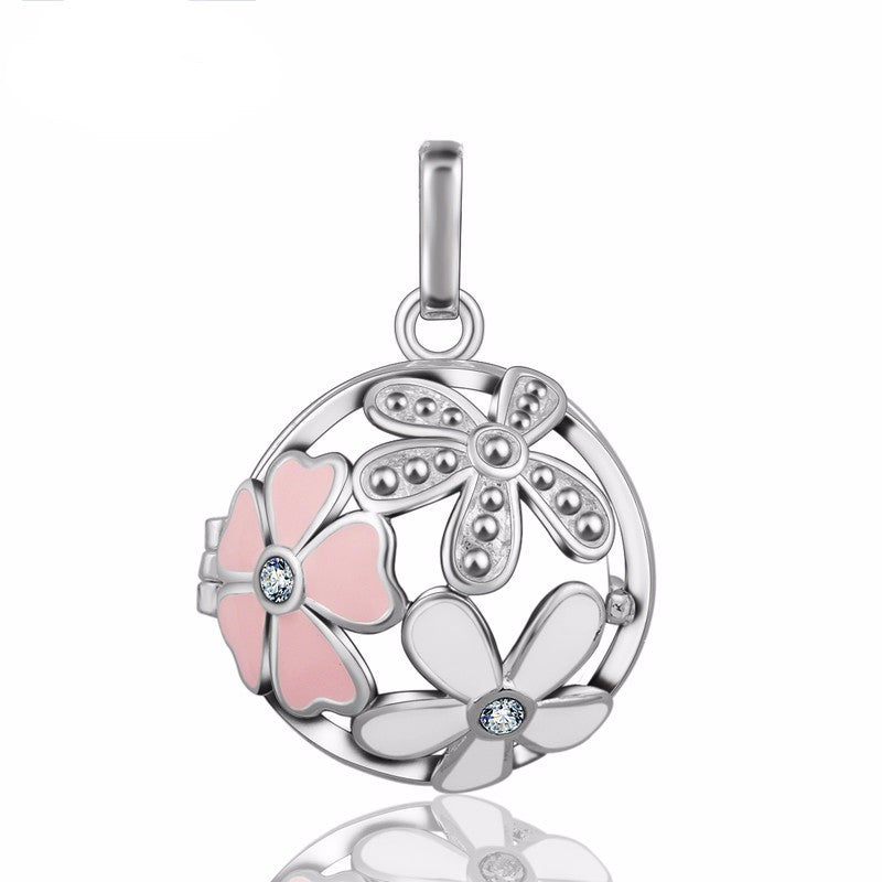 Charm Mexican Bola Angel Caller Openable Aromatherapy Cage Floral Copper Pendant Women Locket Jewelry