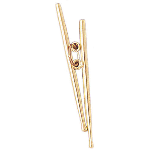 14K solid gold drumsticks charm
